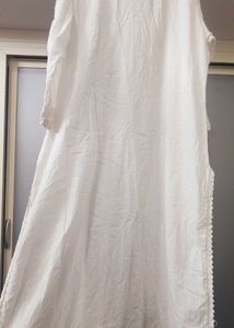 White Lucknowi Chicken Kari Kurta Set
