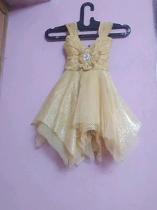 Cream Color Mini Frok For Kids