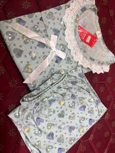 Cute Heart Print Night suit Set