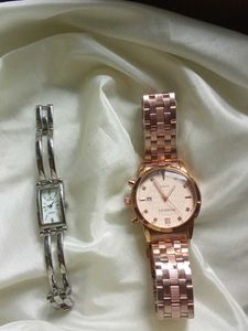 MOMENT⌚ Rose Gold Watch with Stones