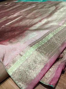 Pure Elegant Mint Green banaras Saree