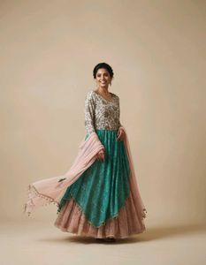 Elegant Ethnic Gown with Dupatta