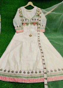 Designer Anarkali Gown In Off White Color
