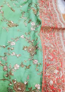 Elegant Green Zari work Saree
