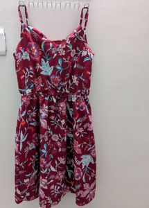 Maroon Floral Sundress