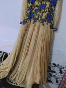 Beautiful Floral Gown With Matching Dupatta