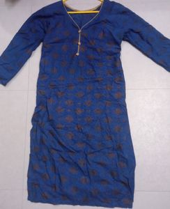 Blue Printed Staight Kurta