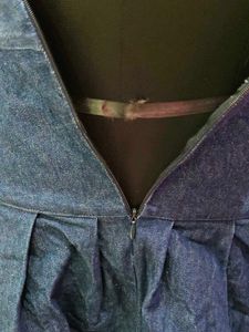 Denim Pleated Mini Skirt