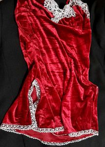 Red Velvet Lace Lingerie