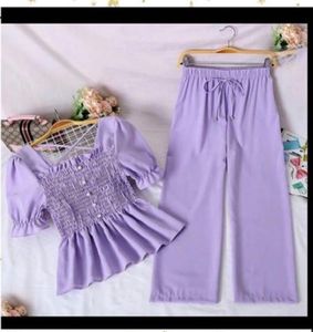 Lavender Smocked Top & Pant Set