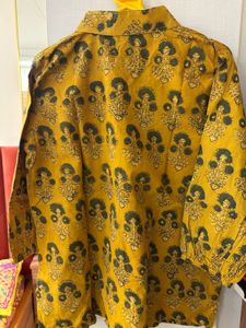 cotton blockPrinted Mustard Shirt