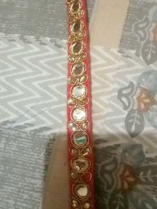 Red & Gold Embellished Trim