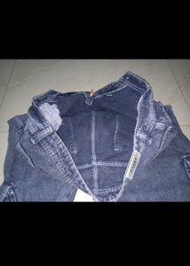 Zara Gray Wash Cargo Jeans