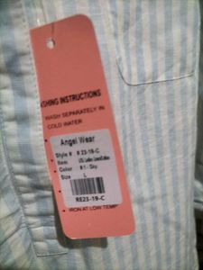 Light Blue And White Straps Formal Blouse