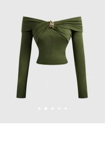 💚Savana Olive Off-Shoulder Top