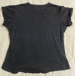 Zudio Black Basic T Shirt