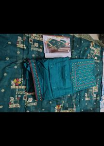 Elegant cotton blend suit with banarasi duptta