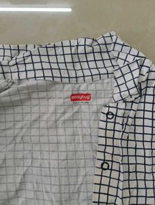 Babyhug Half Sleeves Nightsuit Checks Print
