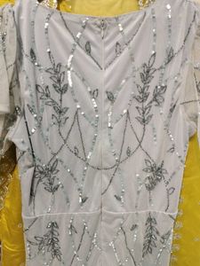beautiful embroidered net dress xl size