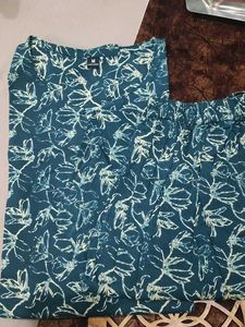 Leaf Print Kurta Set