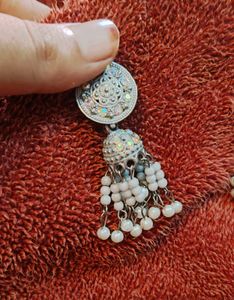 White Silver Jhumki