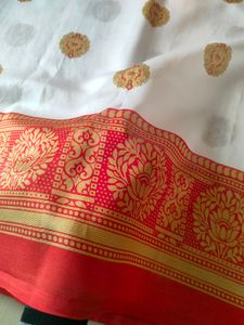 Red And White Saree ❤️