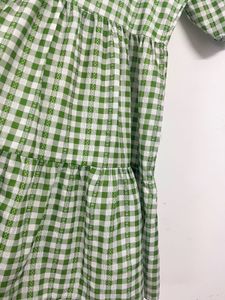 Green Gingham Tiered Dress