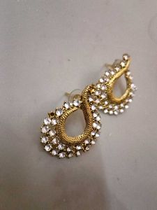 Statement Gold &amp; Crystal Earrings