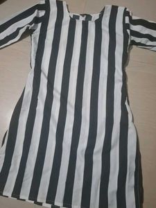 Striped Black &amp; White Kurti