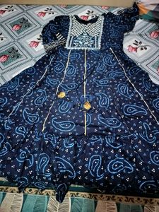 Rayon Embroidered Long Kurti