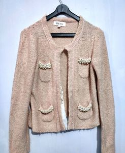 Korean Short Jacket With Detachable Lace