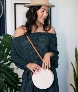 White Woven Circle Bag
