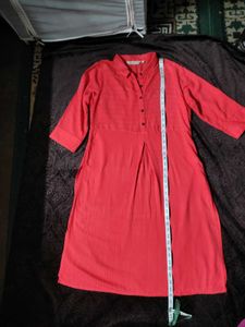 💗Coral Shirt Style Kurta on Sale!