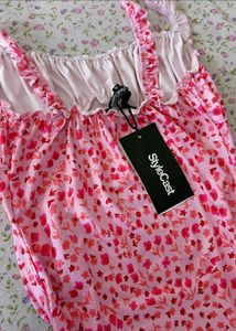 Floral Print Ruffle Strap Dress