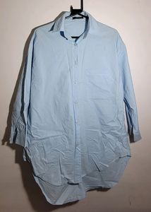 Oversized Light Blue Button-Down