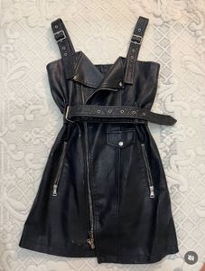 Black Faux Leather Dress