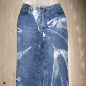 Japanese Gothic Style Hand Painted Acid Wash Jeans