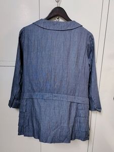 Blue Ruffle Detail Jacket