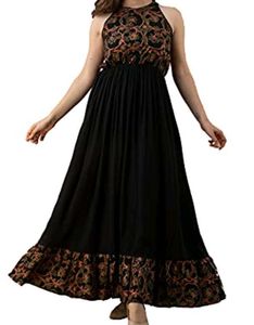 Black Ethnic Gown With Beutiful Neck Line