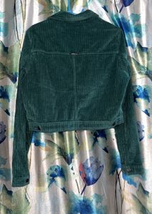 Green Corduroy Cropped Jacket