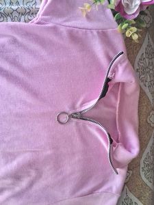 Pink Quarter Zip Top