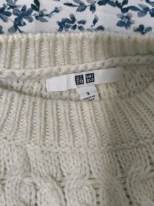 Cream Cable Knit Sweater Dress