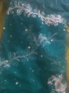 Teal Embellished Saree