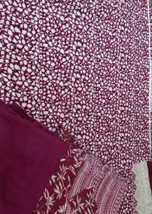 Pakistani Printed Rayon Suite With Cotton Dupatta