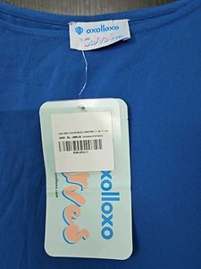 Blue Sheath Dress with Buckle