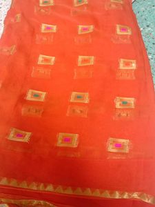 Chiffon Saree Orange 🧡
