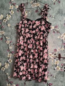 Lack Floral Corset Mini Cute Dress