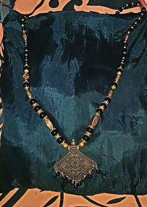 Designer Different Oxidised Pendent Black Pearl Ma