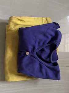 Yellow Flare Jeans purple top co. set