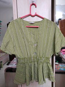 Green Checkered Top